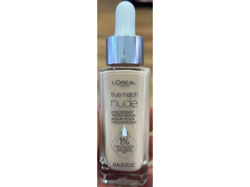 L'Oreal Paris True Match Nude Plumping Tinted Serum, 0.5-2 Very Light, 1 fl oz/30 mL