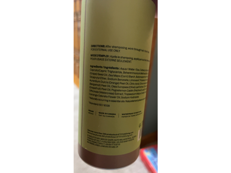 Attitude Super Leaves Nourishing Conditioner, Bergamot & Ylang Ylang, 16 fl oz/473 mL