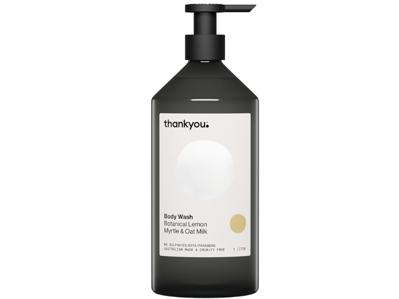 Thankyou. Body Wash, Botanical Lemon Myrtle & Oat Milk, 33.8 fl oz/1 L