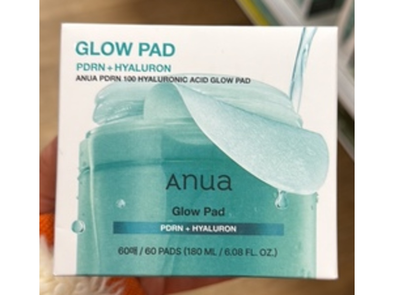 Anua Pdrn 100 Hyaluronic Acid Glow Pad, Pdrn + Hyaluron, 6.08 fl oz/180 mL, 60 Count