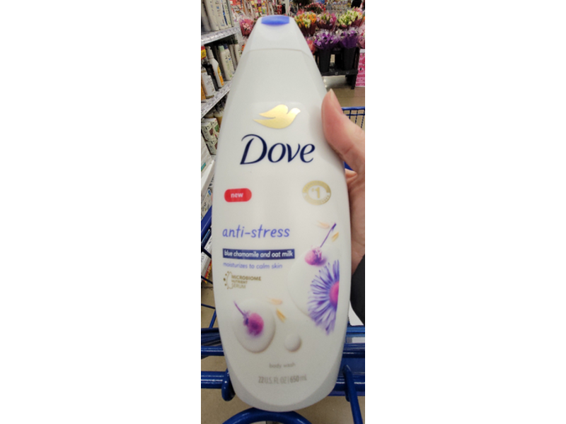 Dove Anti-Stress Body Wash, Blue Chamomile And Oat Milk, 22 fl oz/650 ml