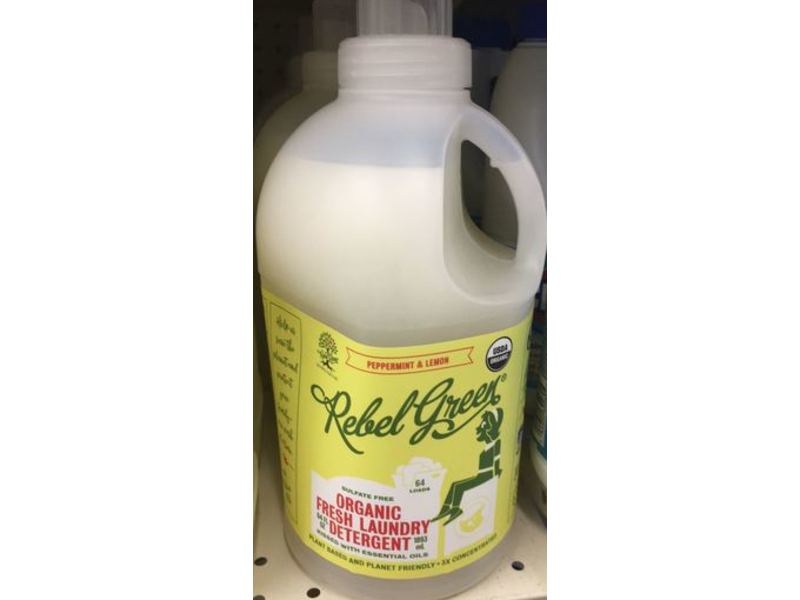 Rebel Green Organic Fresh Laundry Detergent, Peppermint & Lemon, 64 Loads, 64 fl oz/1893 mL