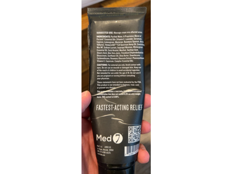 Med 7 Recover Cream, 3.3 fl oz/100 mL