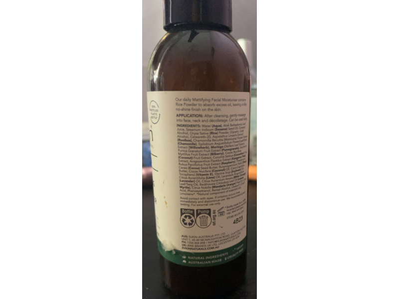 Sukin Signature Mattifying Facial Moisturiser, 4.23 fl oz/125 mL