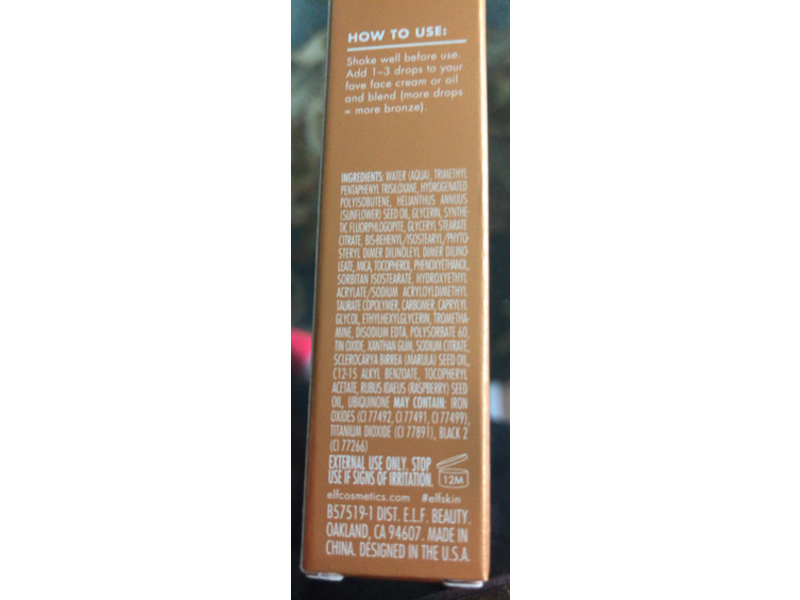 e.l.f Skin Bronzing Drops, Pure Gold, 0.33 fl oz/10 mL