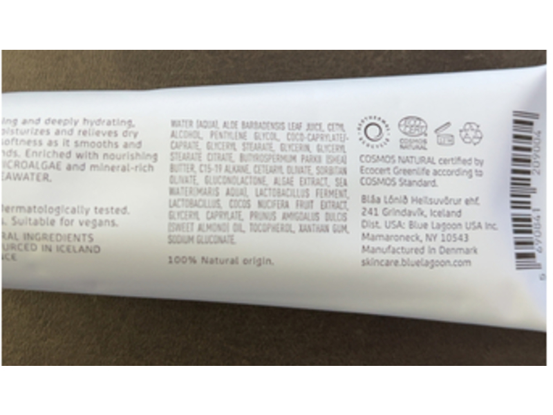 Blue Lagoon Hand Cream, Nourishing + Protecting, 1.7 fl oz/50 mL