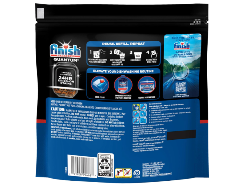 Finish Quantum Dishwasher Detergent Pods, Fresh, 25.1 fl oz/712 g, 57 Count