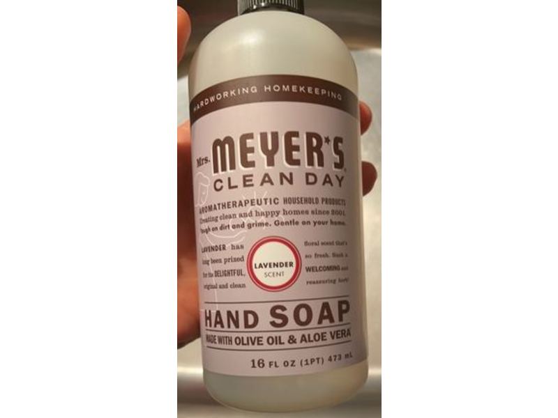 Mrs. Meyer's Clean Day Hand Soap, Lavender Scent, Olive Oil & Aloe Vera, 16 fl oz/473 mL