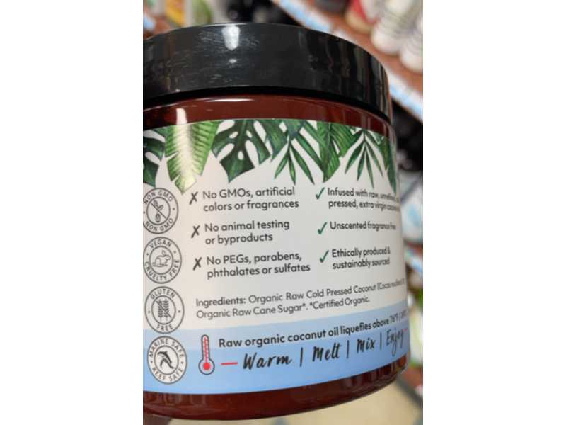 Organic Fiji Whole Body Scrub infused with Raw Coconut Oil, 20 fl oz/591 mL