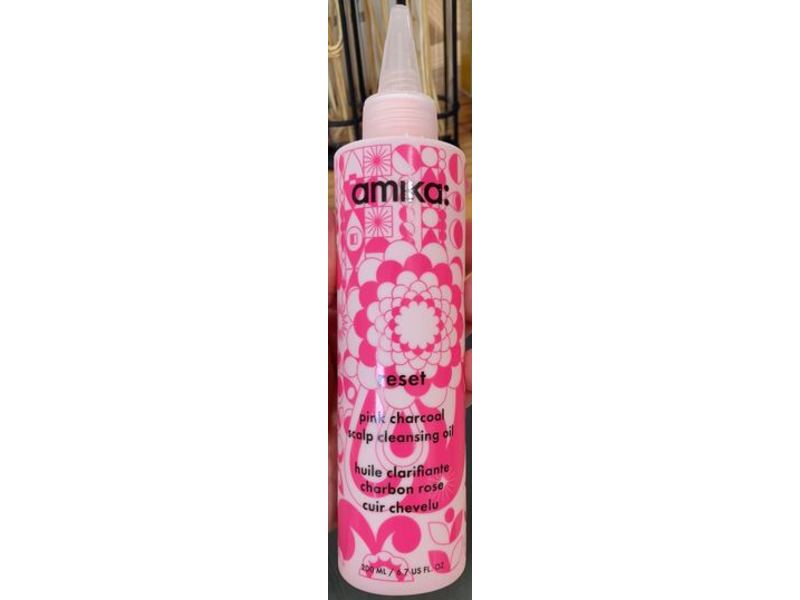 Amika Pink Charcoal Scalp Cleansing Oil, Reset, 6.7 fl oz/200 mL