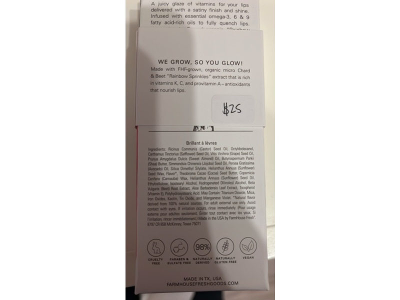 Farmhouse Fresh Goods Vitamin Glaze Oil Infused Lip Gloss, Delicate Rose, 0.25 fl oz/7.4 mL