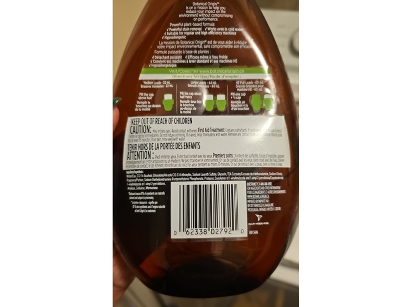 Botanical Origin Laundry Detergent, Orange Blossom & Citrus Leaves Scent, 40 Loads, 900 mL