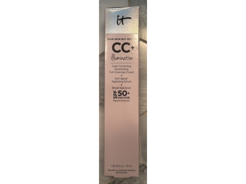 It Cosmetics CC+Illumination Cream, Fair Light, SPF 50+, 1.08 fl oz/32 mL