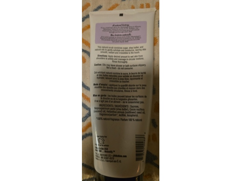 J.R Watkins Sugar & Shea Body Scrub, Lavender, 8 oz/226 g