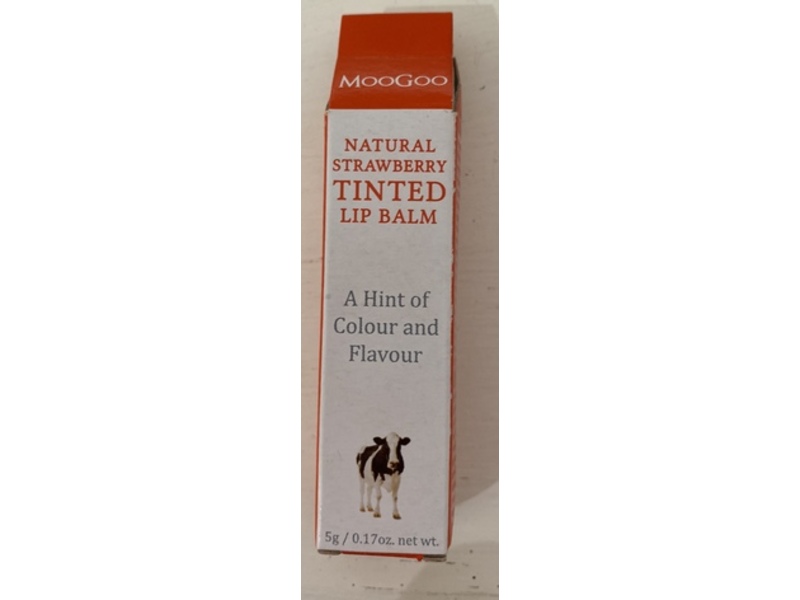 MooGoo Natural Tinted Lip Balm, Strawberry, 0.17 oz/5 g