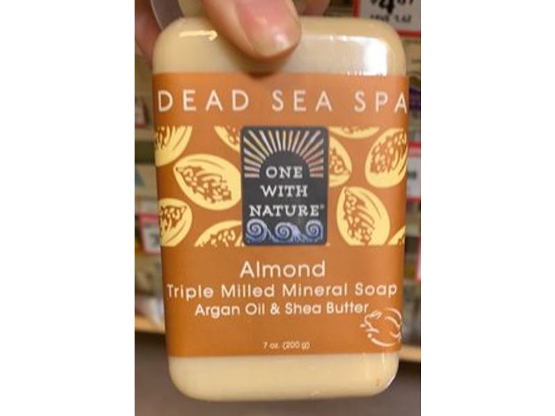 One With Nature Dead Sea Minerals Triple Milled Soap, Almond, 7 oz/200 g