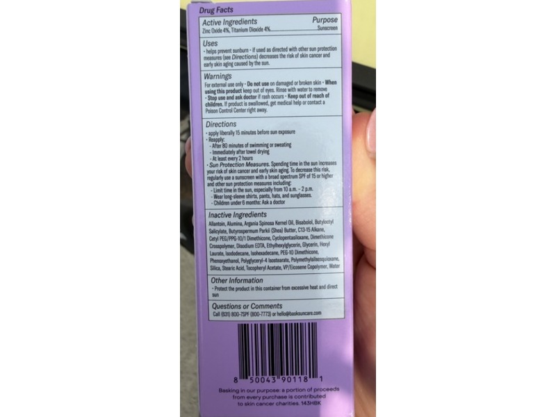 Bask Mineral Sunscreen Facial Serum, SPF 50, 1 fl oz/30 mL