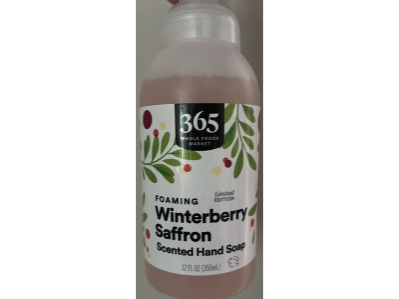 365 Whole Foods Market Foaming Scented Hand Soap, Winterberry Saffron, 12 fl oz/355 mL