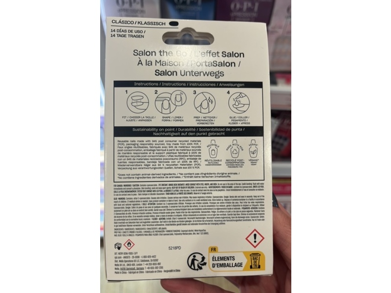 Opi Xpress/On Instant Gel Like Salon Manicure, Quartz Side, 30 Nails