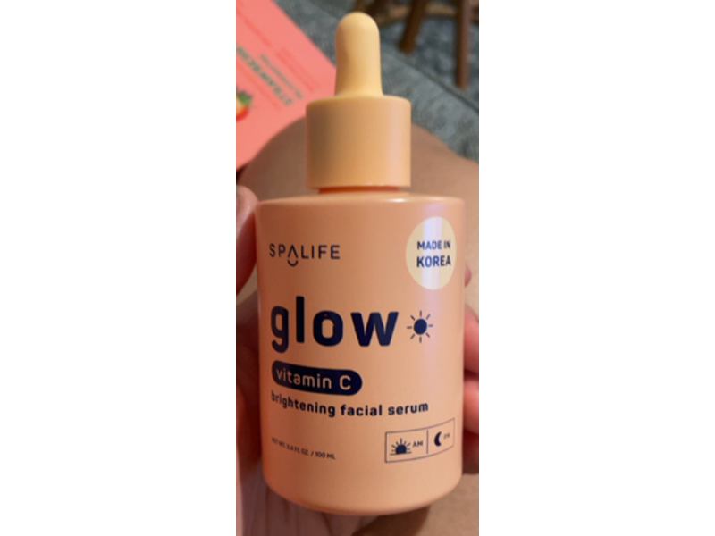 Spa life Glow Vitamin C Brightening Facial Serum, 3.4 fl oz/100 mL