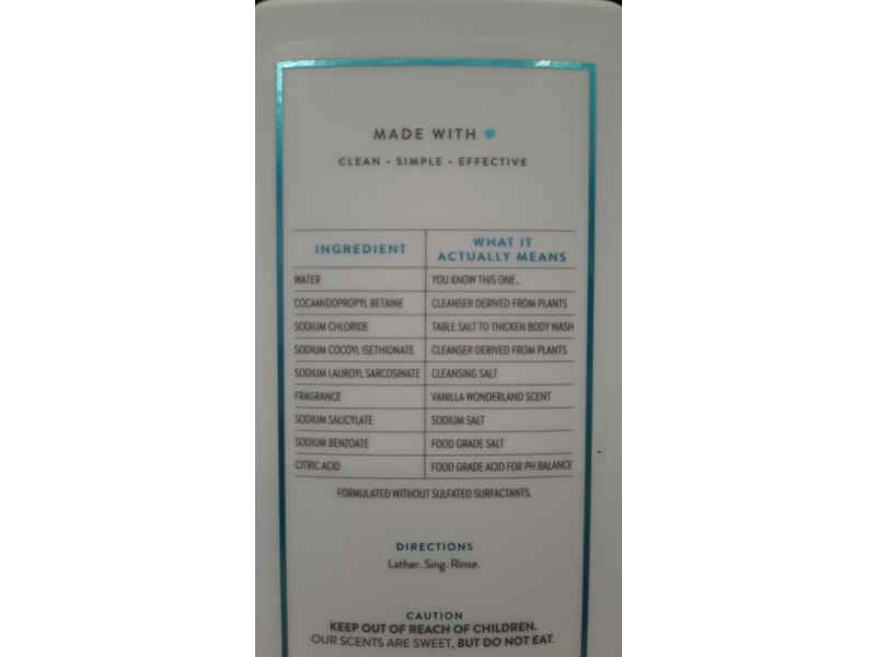 Native Body Wash, Vanilla Wonderland, 18fl oz/532 mL