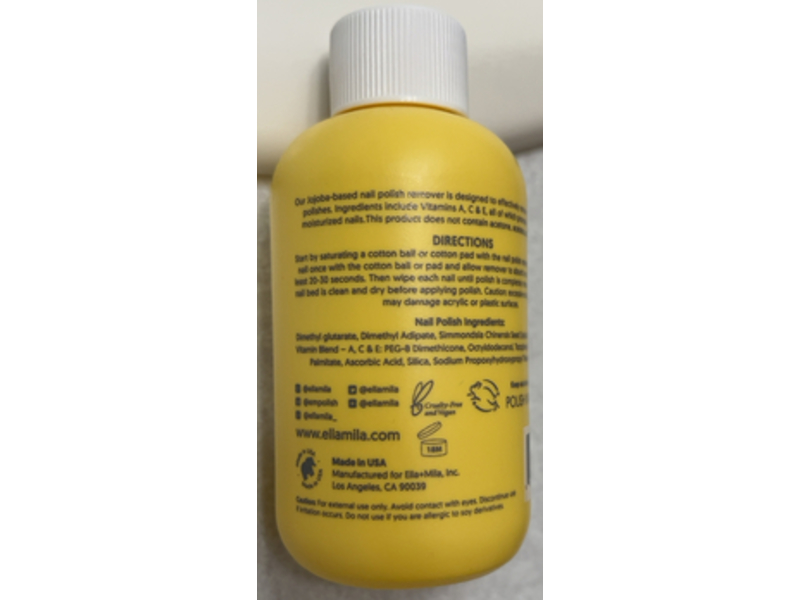 ella+mila Jojoba Based Nail Polish Remover, 4 fl oz/118 mL