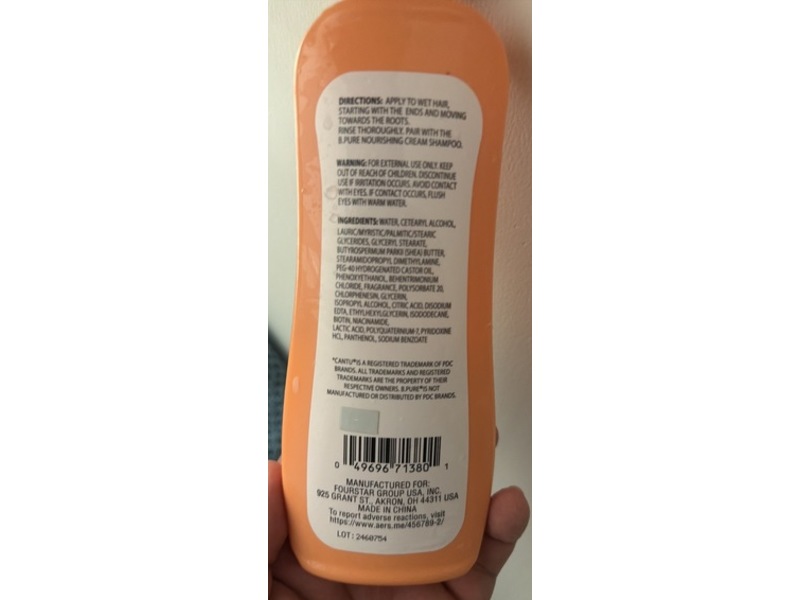 B.Pure Moisturizing Cream Conditioner, Shea Butter, 13.5 fl oz/400 mL
