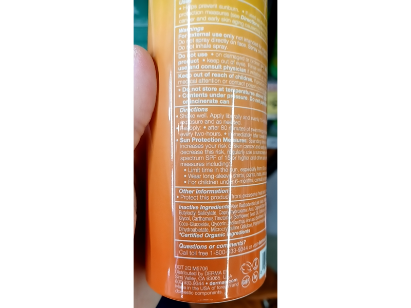 Derma E Ultra Sheer Mineral Sunscreen Mist, SPF 30, 6 fl oz/177 mL