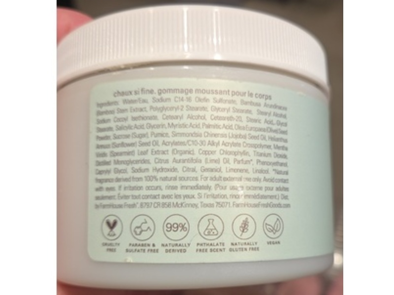 Farmhouse Fresh Lime So Fine Light & Frothy Foaming Body Polish, 8 oz/227 g