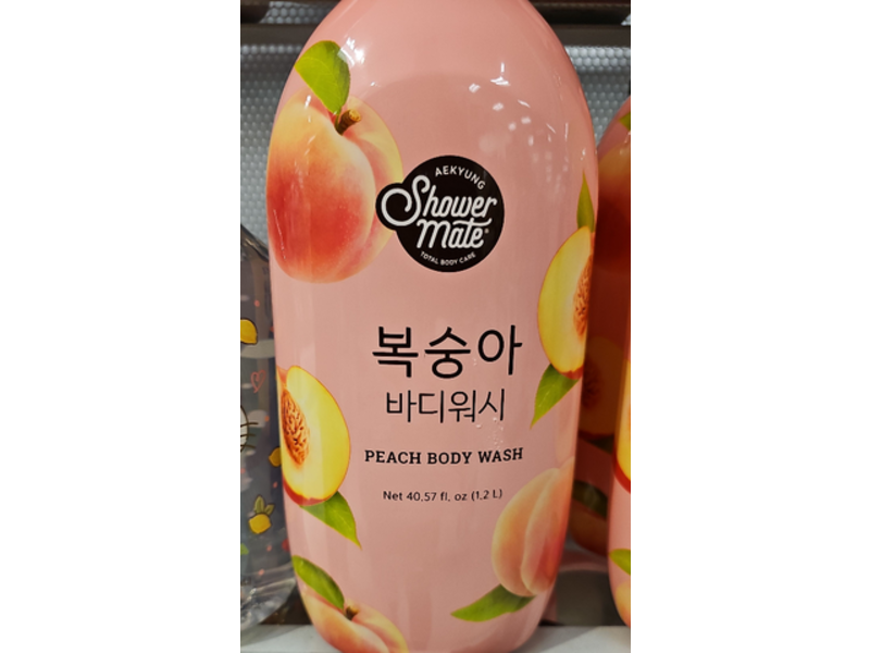 Aekyung Shower Mate Body Wash, Peach, 40.57 fl oz/1.2 L