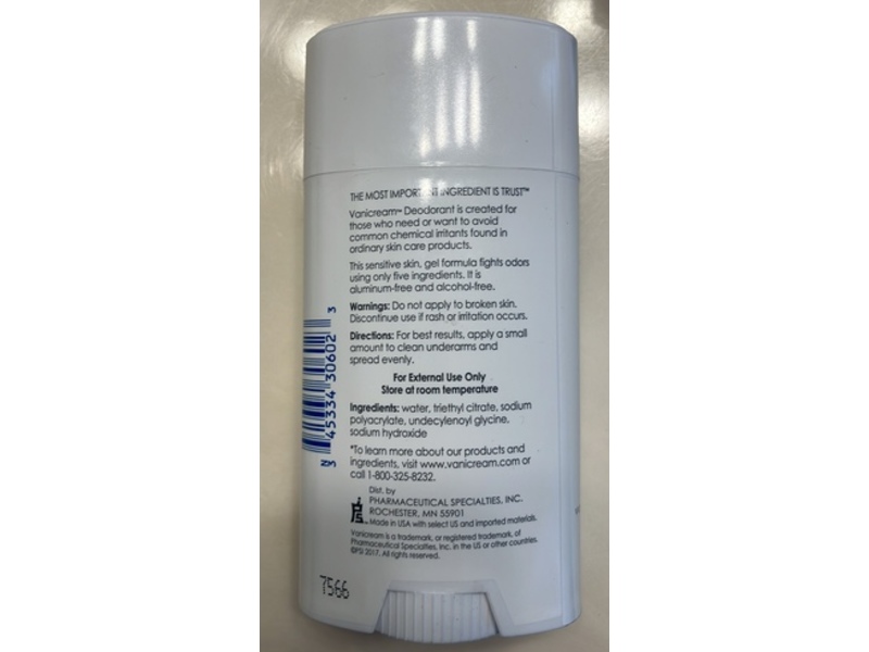 Vanicream Sensitive Skin Deodorant, 2 oz/57 g