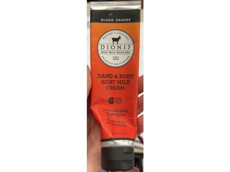 Dionis Hand & Body Goat Milk Cream, Blood Orange, 3.3 oz/93 g