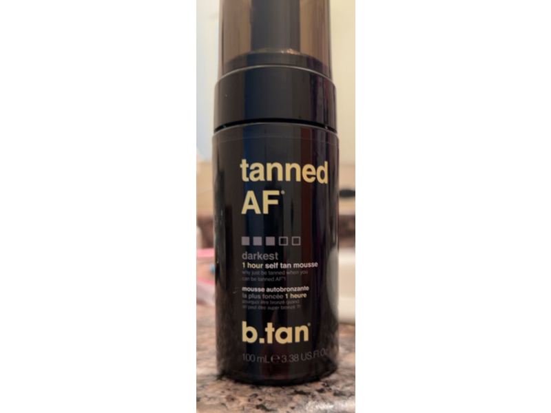 b.tan Tanned AF 1 Hour Self Tan Mousse, Darkest, 3.38 fl oz/100 mL