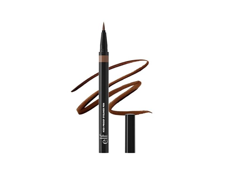 e.l.f. H2O Proof Eyeliner Pen, Deep Brown, 0.02 fl oz/0.7 mL