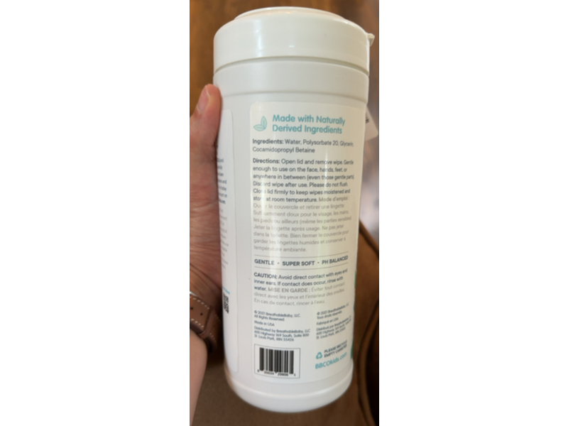 BB & CO Bath & Body Large Wipes, Fragrance Free, 30 Count