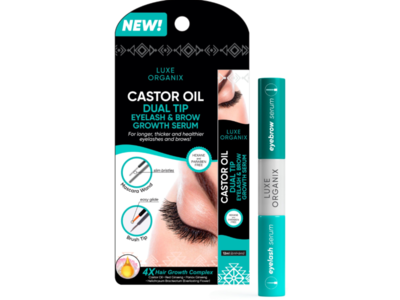 Luxe Dual Tip Eyelash & Brow Growth Serum, Castor Oil, 12 mL