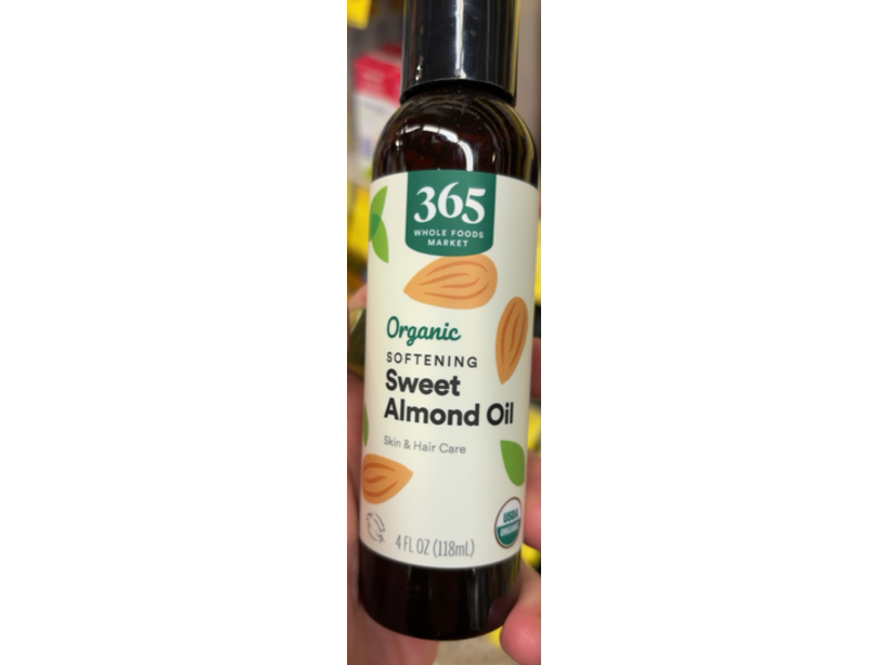 365 Whole Foods Market Organic Softening Sweet Almond Oil, 4 fl oz/118 mL