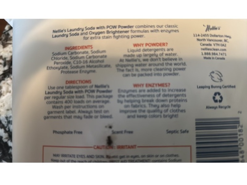 Nellie's Pow Powder + Wow Stick Laundry Soda, 400 Loads, 6.3 kg