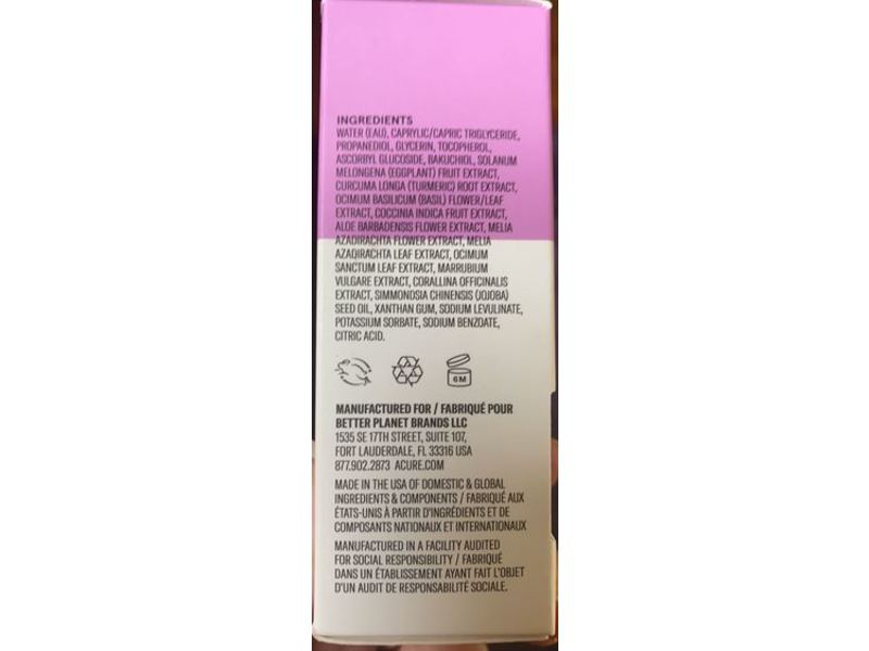 Acure Radically Rejuvenating Dual Phase Bakuchiol Serum, 0.67 fl oz/20 mL