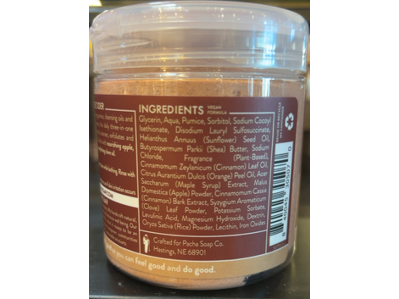 Pacha Soap Co Farmhouse Cider Whipped Soap +Scrub, Apple, Cinnamon Bark & Clove oil, 8 oz/227 g