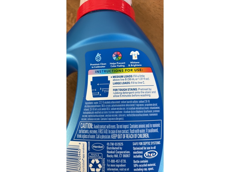 Persil Liquid Laundry Detergent, Original, 25 Loads, 34 fl oz/1 L