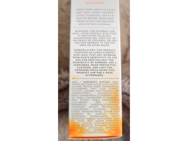 Lumene Nordic-C Skin Glow Renew Night Serum, 1.0 floz/30 mL