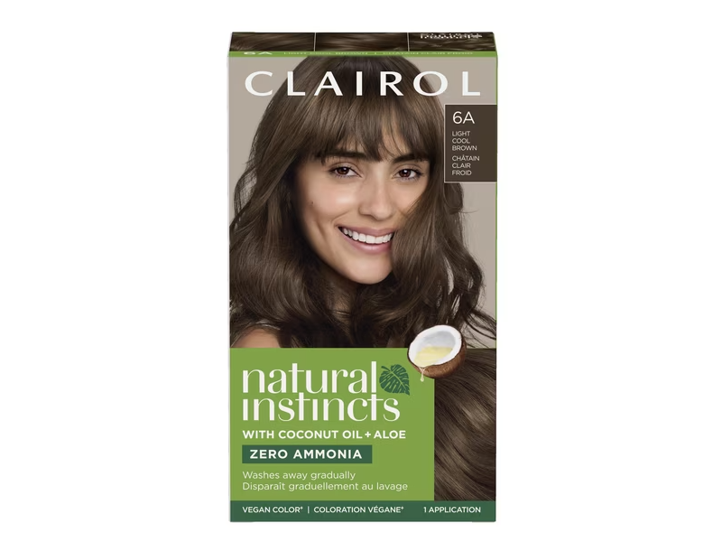 Clairol Natural Instincts Hair Color Kit, 6A Light Cool Brown, 1 Application