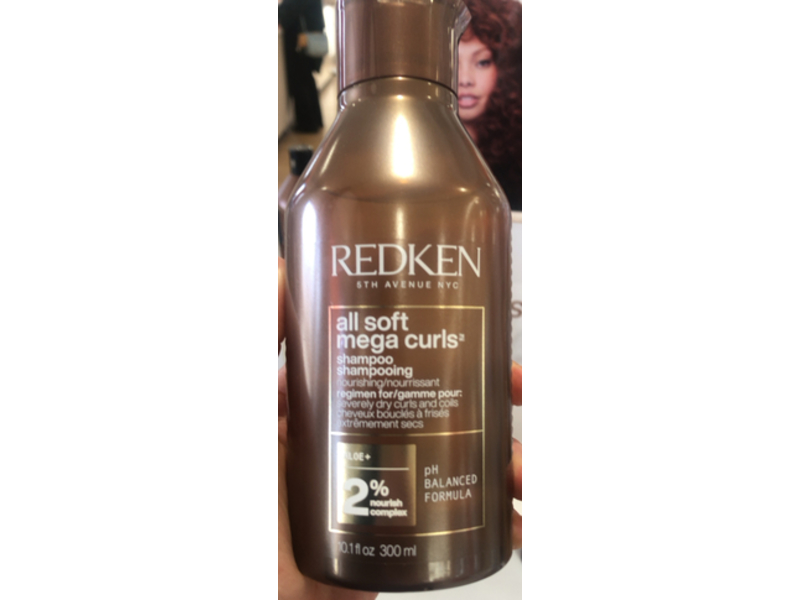 Redken All Soft Mega Curls Shampoo, Aloe + 2% Nourish Complex, 10.1 fl oz/300 mL