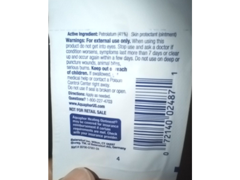 Aquaphor Healing Ointment, Skin Protectant, 0.06 oz/1.7 g