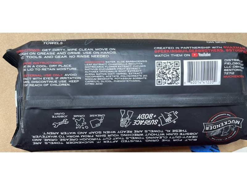 Muckender Towels Heavy Duty Cleaning Wipes, Unscented, 45 Count