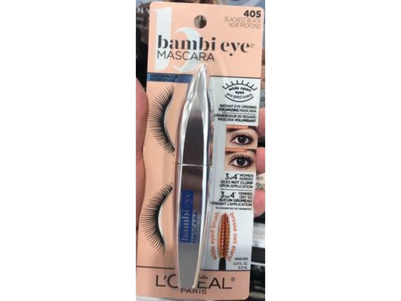 L'Oreal Paris Bambi Eye Waterproof Mascara, 405 Blackest Black, 0.21 fl oz/6.3 mL