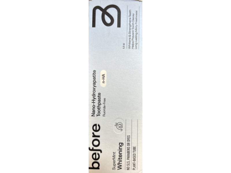 before Whitening Nano-Hydroxyapatite Toothpaste, SuperMint, 4.4 oz