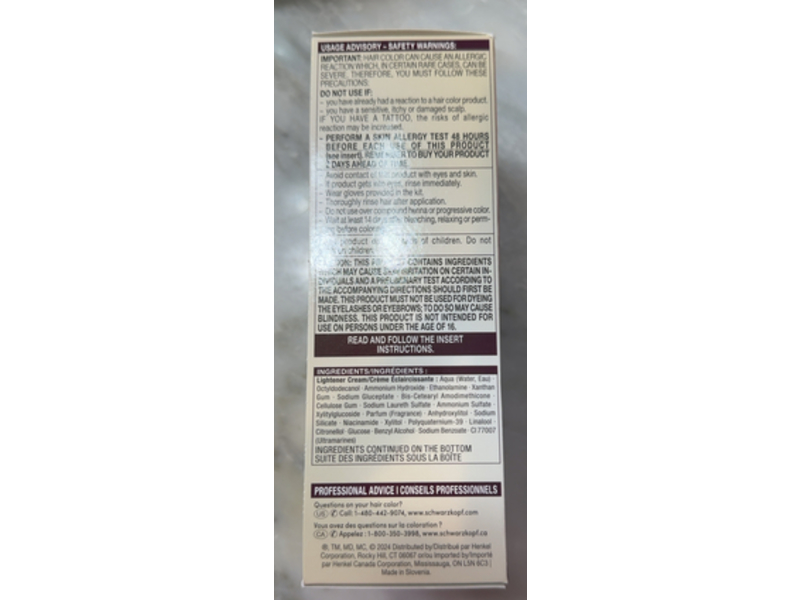 Schwarzkopf Keratin Blonde Permanent Hair Color, 001 Platinum Blonde , 1 Application