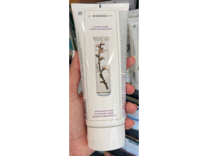 Korres Dry & Damaged Hair Conditioner, Almond & Linseed, 200 mL
